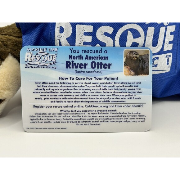 Marine Life Rescue Project River Otter Plush Stuffed Animal w/ Stretcher & Card - Picture 11 of 14